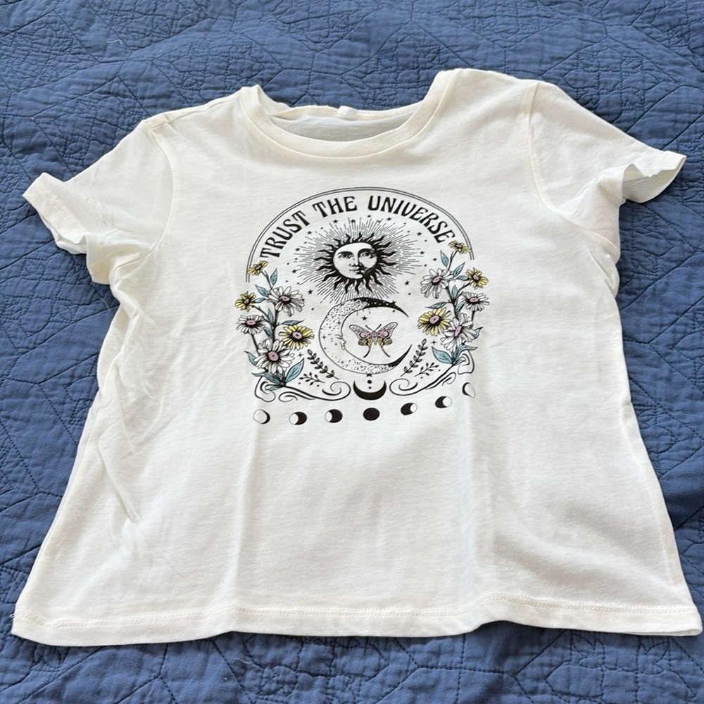 White Graphic Woman’s  Cropped T-Shirt